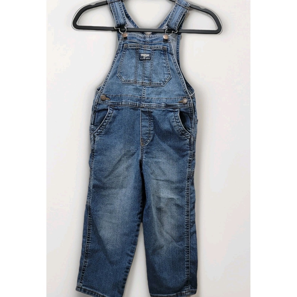 OshKosh B'gosh Overalls Toddler 5T Blue Denim Vestbak Adjustable Straps Stretch‎